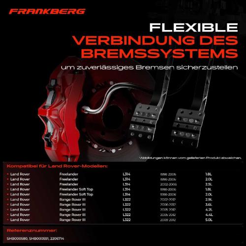 1x Bremsschlauch Bremsschläuche Vorderachse Links oder Rechts für Land Rover Freelander Range Rover 3 Bild 1x Bremsschlauch Bremsschläuche Vorderachse Links oder Rechts für Land Rover Freelander Range Rover 3