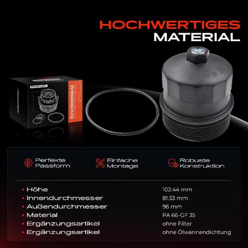 1x Ölfiltergehäuse Deckel für BMW E60 E61 E63 E64 E65 E66 X5 E53 E70 Bild 1x Ölfiltergehäuse Deckel für BMW E60 E61 E63 E64 E65 E66 X5 E53 E70