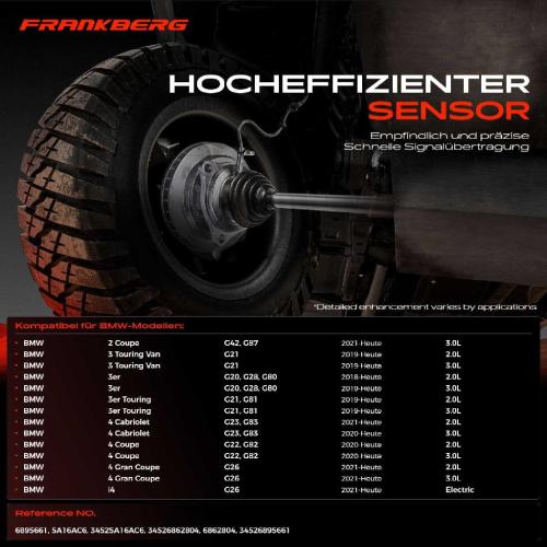 Frankberg 1x ABS Sensor Vorderachse beidseitig für BMW G42 G87 G21 G20 G28 G80 G21 G81 G23 G83 G22 G82 G26 Bj ab 2018 Bild Frankberg 1x ABS Sensor Vorderachse beidseitig für BMW G42 G87 G21 G20 G28 G80 G21 G81 G23 G83 G22 G82 G26 Bj ab 2018
