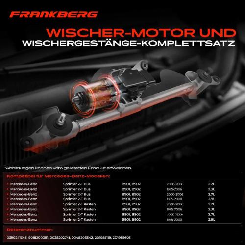 Frankberg 1x Wischerarm Scheibenwischer Vorne für VW LT 28-46 II Pritsche/Fahrgestell Mercedes-Benz B903 B901 B902 Bild Frankberg 1x Wischerarm Scheibenwischer Vorne für VW LT 28-46 II Pritsche/Fahrgestell Mercedes-Benz B903 B901 B902