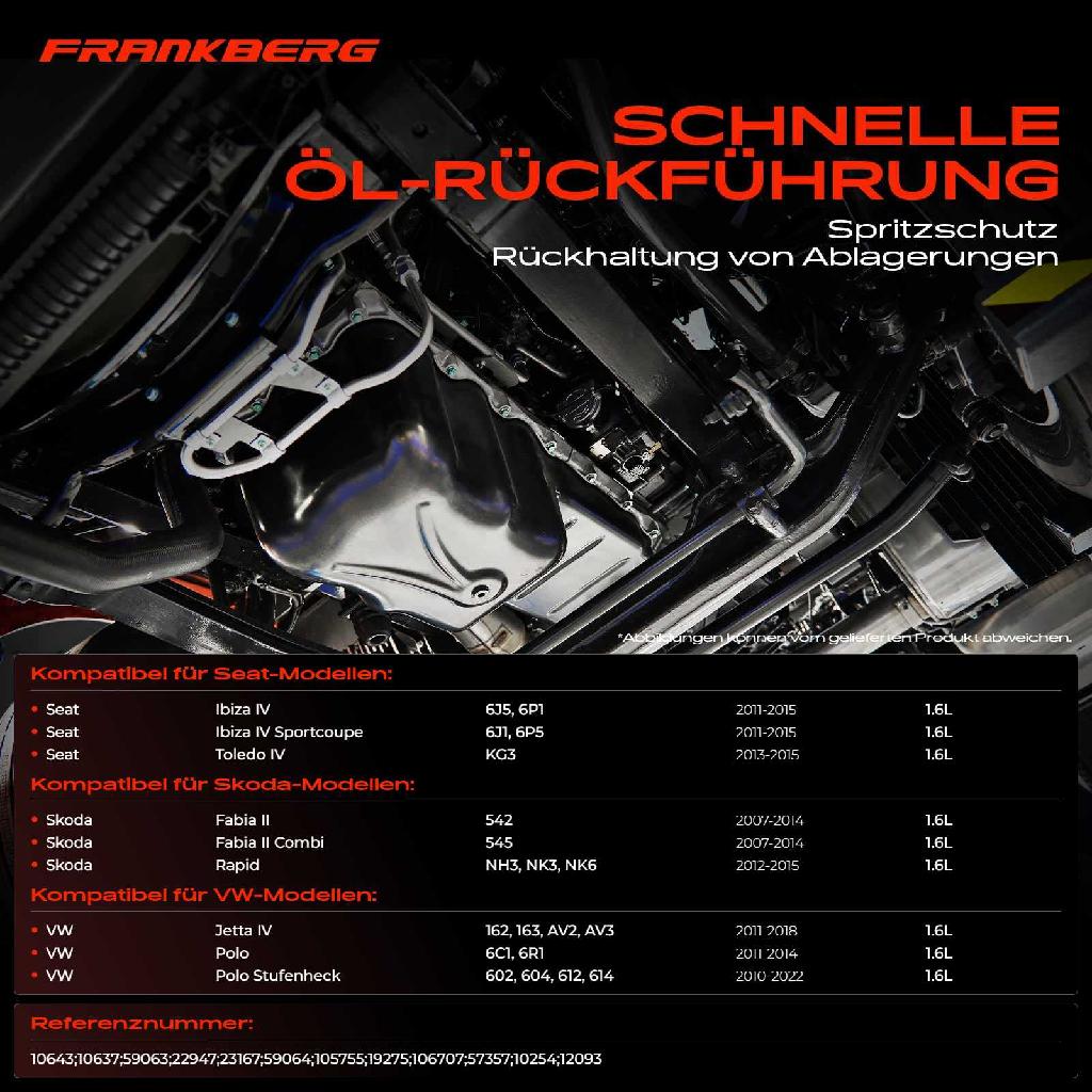 1x Ölwanne Motorölwanne für VW Polo Jetta IV Skoda Fabia II Rapid Seat Ibiza IV 1.6L