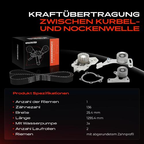 1x Zahnriemensatz Zahnriemen Wasserpumpe für Citroën BX C15 Visa ZX Peugeot 205 305 Bild 1x Zahnriemensatz Zahnriemen Wasserpumpe für Citroën BX C15 Visa ZX Peugeot 205 305