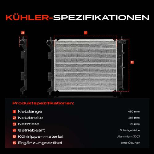 1x Kühler Wasserkühler Motorkühler für Hyundai i30 GD KIA Cee'D JD Bild 1x Kühler Wasserkühler Motorkühler für Hyundai i30 GD KIA Cee'D JD