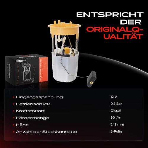 1x Kraftstoffpumpe für Seat Toledo IV Skoda Rapid Spaceback Roomster Praktik 1.6L 1.2L 2010-2019 Bild 1x Kraftstoffpumpe für Seat Toledo IV Skoda Rapid Spaceback Roomster Praktik 1.6L 1.2L 2010-2019