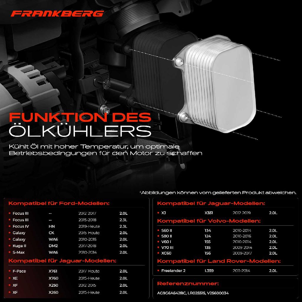 1x Ölkühler Motoröl für Ford Galaxy Jaguar XF XJ Land Rover Discovery Volvo 2.0L 2.3L
