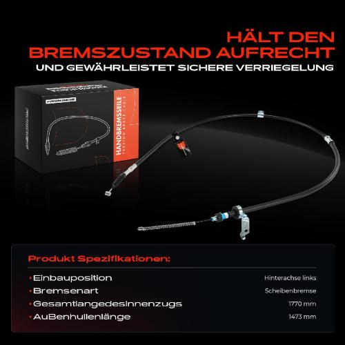 1x Seilzug Feststellbremse Hinterachse links für Hyundai Trajet FO 2.0L 2.7L 2000-2008 Bild 1x Seilzug Feststellbremse Hinterachse links für Hyundai Trajet FO 2.0L 2.7L 2000-2008