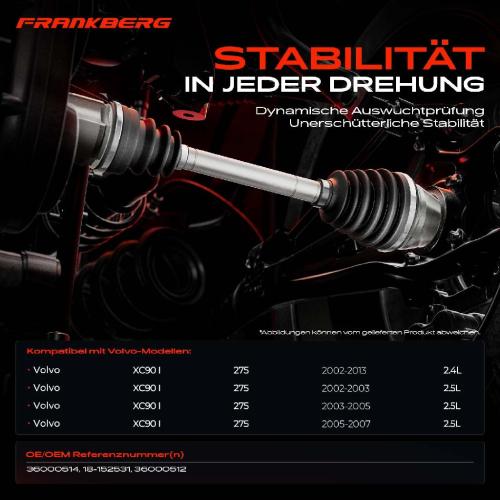 1x Antriebswelle Vorderachse Rechts für Volvo XC90 I 275 2.4L 2.5L 2002-2013 Bild 1x Antriebswelle Vorderachse Rechts für Volvo XC90 I 275 2.4L 2.5L 2002-2013