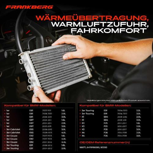 1x Wärmetauscher Innenraumheizung für BMW E90 E93 E92 E91 E81 E87 E88 E82 2004-2018 Bild 1x Wärmetauscher Innenraumheizung für BMW E90 E93 E92 E91 E81 E87 E88 E82 2004-2018
