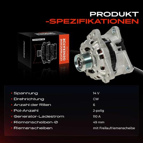 Frankberg 1x Lichtmaschine Generator für VW Load UP Polo UP! Seat Arona Ibiza 4 Mii Bild Frankberg 1x Lichtmaschine Generator für VW Load UP Polo UP! Seat Arona Ibiza 4 Mii
