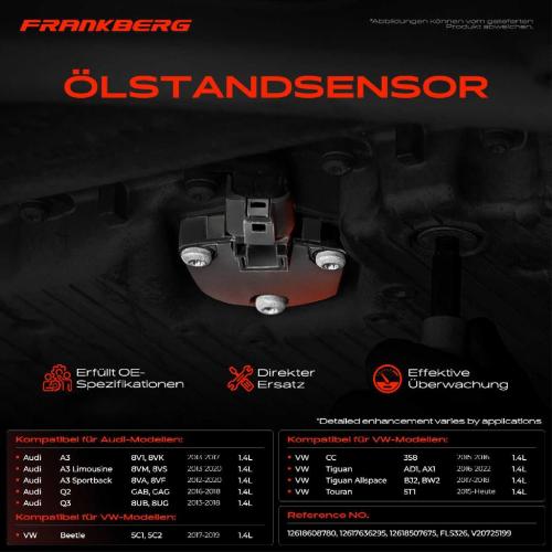 Frankberg 1x Ölstandsensor für BMW 1er 3er Touring Cabriolet 5er 6er 7er X3 X4 Bild Frankberg 1x Ölstandsensor für BMW 1er 3er Touring Cabriolet 5er 6er 7er X3 X4