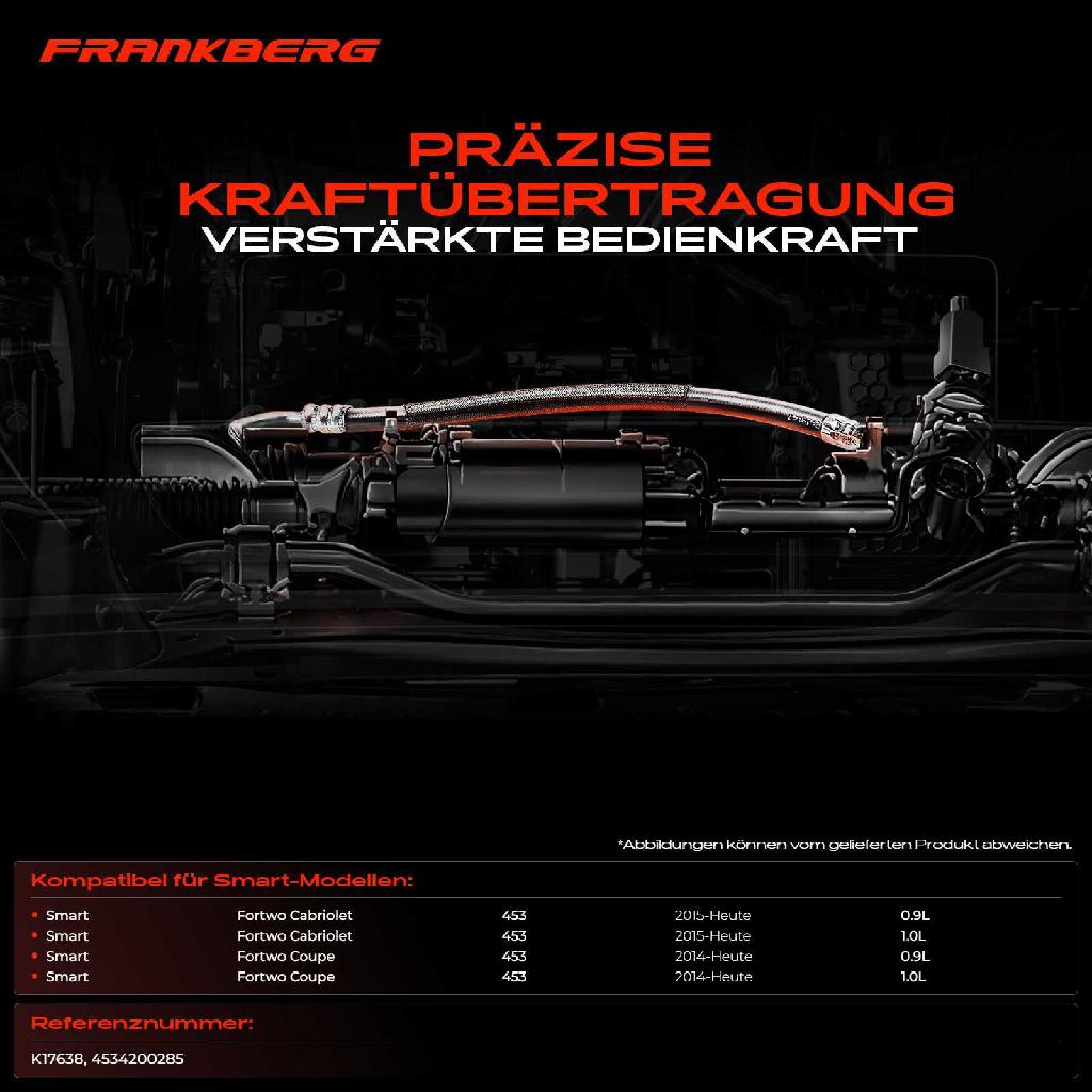 1x Seilzug Feststellbremse Hinterachse beidseitig für Smart Fortwo Cabriolet Coupe 453 0.9L 1.0L Bj ab 2014