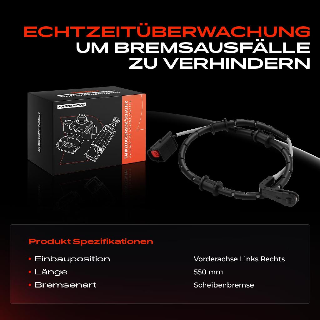 1x Warnkontakt Bremsbelagverschleiß Vorderachse für Jaguar F-Type X152 S-Type XF XJ XK