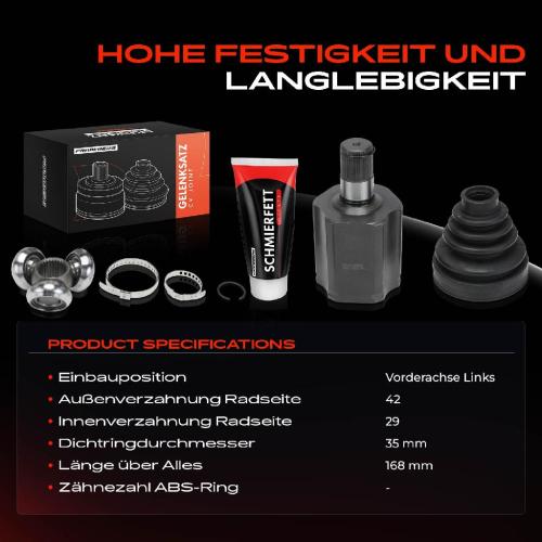 Frankberg 1x Antriebswelle Gelenksatz Vorderachse Links für VW Crafter Bus Kasten MAN TGE Bj ab 2016 Bild Frankberg 1x Antriebswelle Gelenksatz Vorderachse Links für VW Crafter Bus Kasten MAN TGE Bj ab 2016