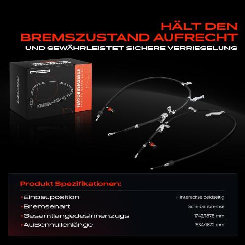 2x Seilzug Feststellbremse Hinterachse beidseitig für KIA Cee'D JD Pro Cee'D JD 1.0L-1.6L Bild 2x Seilzug Feststellbremse Hinterachse beidseitig für KIA Cee'D JD Pro Cee'D JD 1.0L-1.6L