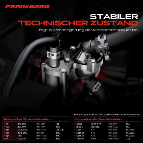 Frankberg 1x Thermostat Kühlmittel für VW Passat Beetle Caddy Audi A1 A3 Q2 Seat Leon Skoda Bild Frankberg 1x Thermostat Kühlmittel für VW Passat Beetle Caddy Audi A1 A3 Q2 Seat Leon Skoda