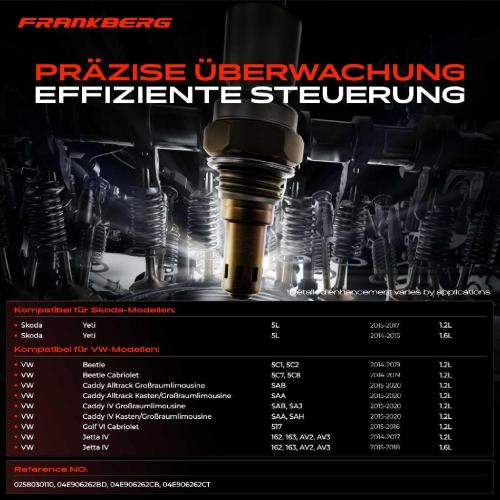 Frankberg 1x Lambdasonde Regelsonde Vor Katalysator für VW Golf VI Cabriolet Jetta IV Caddy IV Kasten/MPV Beetle Bild Frankberg 1x Lambdasonde Regelsonde Vor Katalysator für VW Golf VI Cabriolet Jetta IV Caddy IV Kasten/MPV Beetle