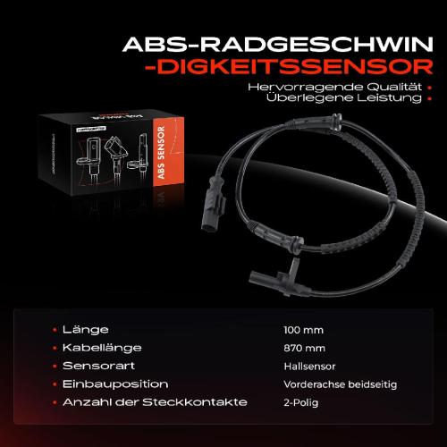 1x ABS Sensor Vorderachse beidseitig für BMW Z4 Roadster E89 2.0L 2.5L 3.0L 2009-2016 Bild 1x ABS Sensor Vorderachse beidseitig für BMW Z4 Roadster E89 2.0L 2.5L 3.0L 2009-2016