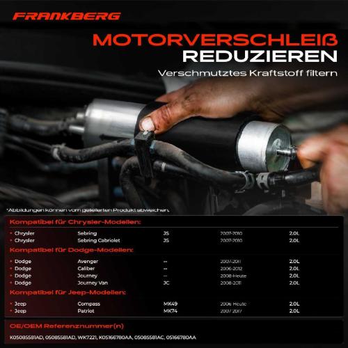 1x Kraftstofffilter für Chrysler Sebring Dodge Caliber Jeep Compass Bild 1x Kraftstofffilter für Chrysler Sebring Dodge Caliber Jeep Compass