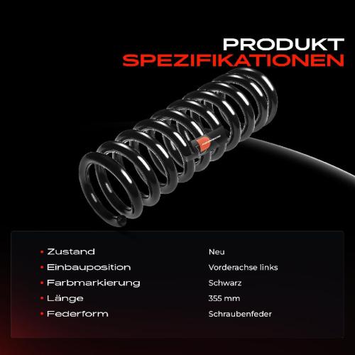 1x Fahrwerksfeder Vorderachse links für Jeep Cherokee KJ 2.5L 2.8L 2001-2008 Bild 1x Fahrwerksfeder Vorderachse links für Jeep Cherokee KJ 2.5L 2.8L 2001-2008