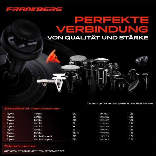 Frankberg 20x Befestigungsclips Türverkleidung für Toyota Corolla Compact FX Station Wagon Bild Frankberg 20x Befestigungsclips Türverkleidung für Toyota Corolla Compact FX Station Wagon