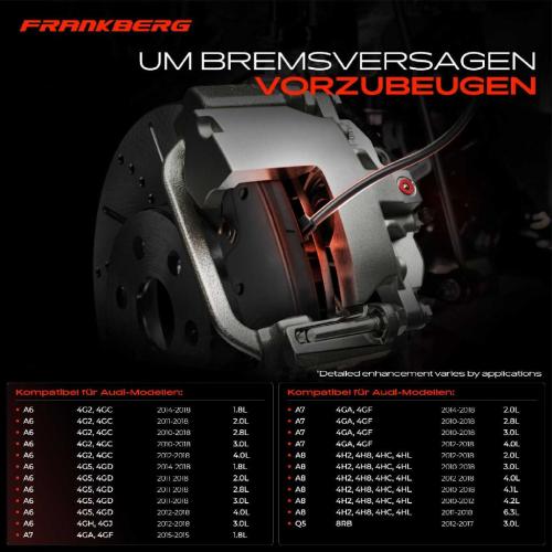 Frankberg 2x Warnkontakt Bremsbelagverschleiß Vorderachse für Audi A6 4G2 A7 4GA A8 4H2 Q5 8RB Bild Frankberg 2x Warnkontakt Bremsbelagverschleiß Vorderachse für Audi A6 4G2 A7 4GA A8 4H2 Q5 8RB