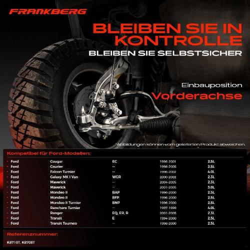 2x Querlenker Vorderachse für Ford Cougar Courier Pick-up Falcon Turnier Galaxy MK I Van Maverick Bild 2x Querlenker Vorderachse für Ford Cougar Courier Pick-up Falcon Turnier Galaxy MK I Van Maverick