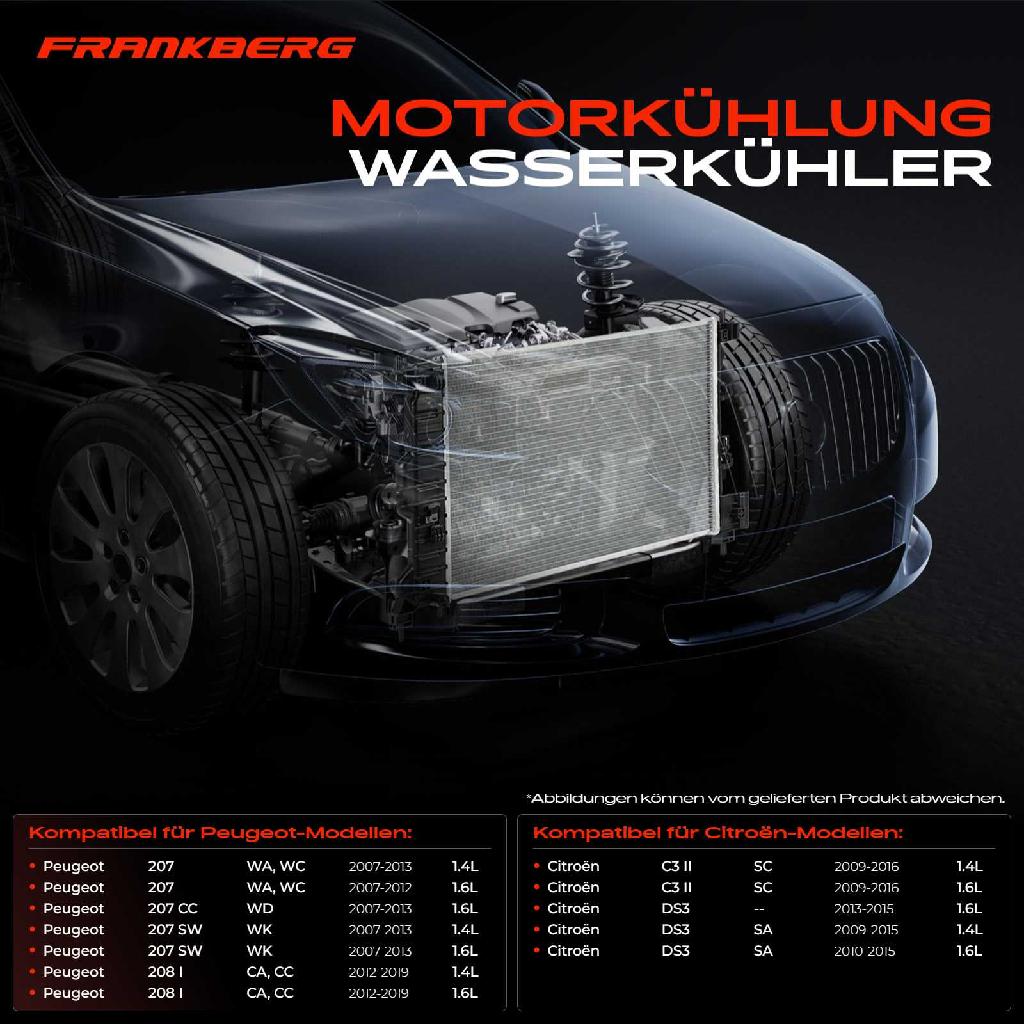 1x Kühler Wasserkühler Motorkühler für Citroën C3 II Peugeot 207 208