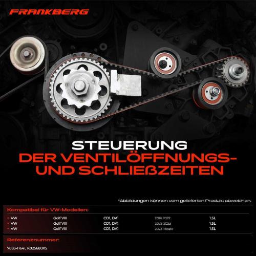 Frankberg 1x Zahnriemensatz Zahnriemen für VW Golf VIII CD1 DA1 1.5L Bj ab 2019 Bild Frankberg 1x Zahnriemensatz Zahnriemen für VW Golf VIII CD1 DA1 1.5L Bj ab 2019