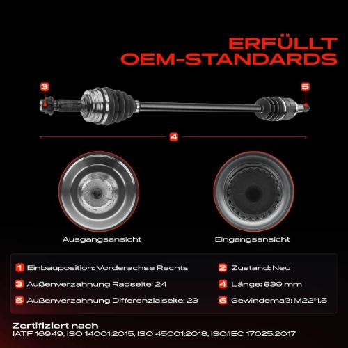 Frankberg 1x Antriebswelle Vorderachse Rechts für Citroën C1 Peugeot 107 Toyota Aygo Bild Frankberg 1x Antriebswelle Vorderachse Rechts für Citroën C1 Peugeot 107 Toyota Aygo