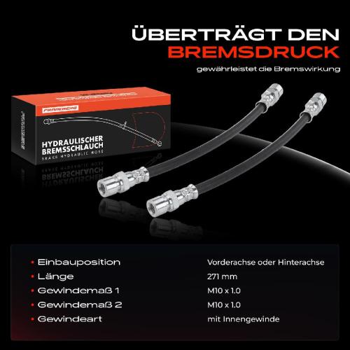 Frankberg 2x Bremsschlauch Bremsschläuche Vorderachse oder Hinterachse für VW 1500 1600 Variant Kaefer Cabriolet Porsche 914 Bild Frankberg 2x Bremsschlauch Bremsschläuche Vorderachse oder Hinterachse für VW 1500 1600 Variant Kaefer Cabriolet Porsche 914