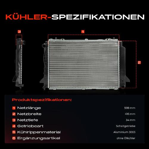 1x Kühler Wasserkühler Motorkühler für Audi 80 Avant Coupe 8G7 1991-2000 Bild 1x Kühler Wasserkühler Motorkühler für Audi 80 Avant Coupe 8G7 1991-2000