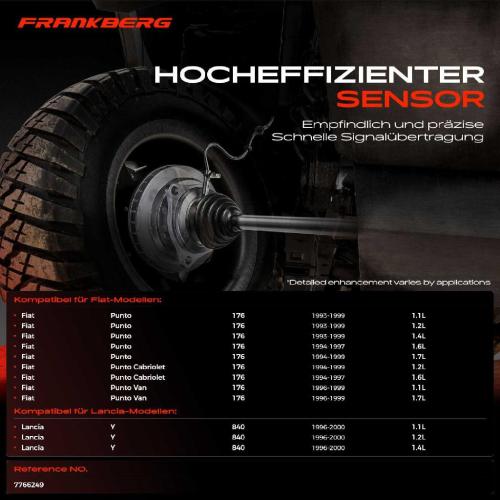 Frankberg 1x ABS Sensor Hinterachse links für Fiat Punto Cabriolet Van Lancia Y 1.1L 1.2L 1.4L 1.6L 1.7L 1993-2000 Bild Frankberg 1x ABS Sensor Hinterachse links für Fiat Punto Cabriolet Van Lancia Y 1.1L 1.2L 1.4L 1.6L 1.7L 1993-2000