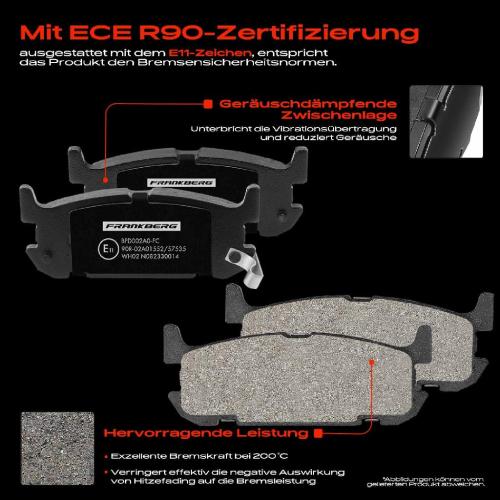 Frankberg 4x Bremsbeläge Hinterachse für Mazda MX-5 II NB 1.6L 1.8L 2003-2005 Bild Frankberg 4x Bremsbeläge Hinterachse für Mazda MX-5 II NB 1.6L 1.8L 2003-2005