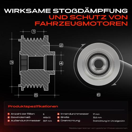 1x Generatorfreilauf Lichtmaschine für Hyundai Santa Fé I II Elantra Trajet Tucson Bild 1x Generatorfreilauf Lichtmaschine für Hyundai Santa Fé I II Elantra Trajet Tucson