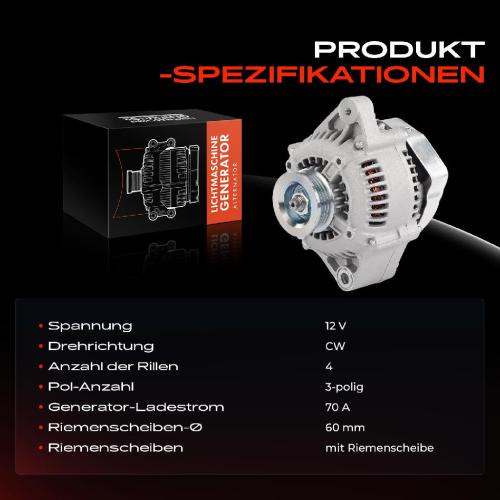 1x Lichtmaschine Generator für Toyota Corolla Paseo Starlet E9 E10 E11 P8 P9 Bild 1x Lichtmaschine Generator für Toyota Corolla Paseo Starlet E9 E10 E11 P8 P9