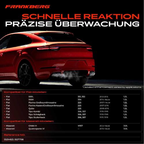 Frankberg 1x Abgastemperatursensor für Fiat 500L 351 500X Tipo Kombi Fiorino Kasten 225 Qubo Bild Frankberg 1x Abgastemperatursensor für Fiat 500L 351 500X Tipo Kombi Fiorino Kasten 225 Qubo