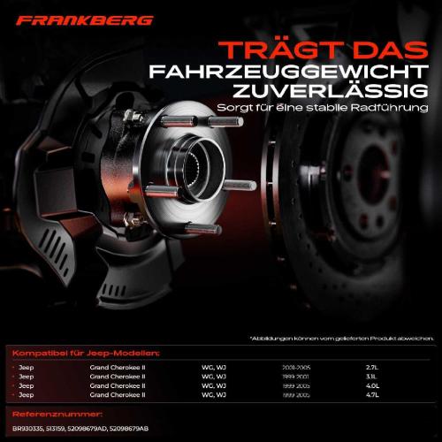 1x Radnabe Radlagersatz Vorderachse beidseitig für Jeep Grand Cherokee II 2.7L 3.1L 4.0L 4.7L 1999-2005 Bild 1x Radnabe Radlagersatz Vorderachse beidseitig für Jeep Grand Cherokee II 2.7L 3.1L 4.0L 4.7L 1999-2005