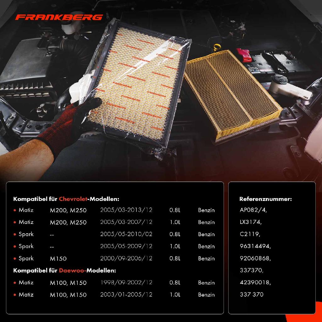 2x Luftfilter Filtereinsatz für Daewoo Matiz Chevrolet Spark M150 C 2119