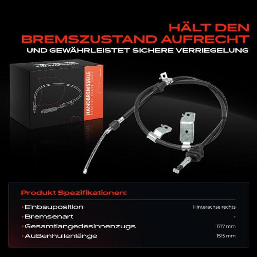 1x Seilzug Feststellbremse Hinterachse rechts für Honda CR-V I RD 2.0L 1995-2002 Bild 1x Seilzug Feststellbremse Hinterachse rechts für Honda CR-V I RD 2.0L 1995-2002