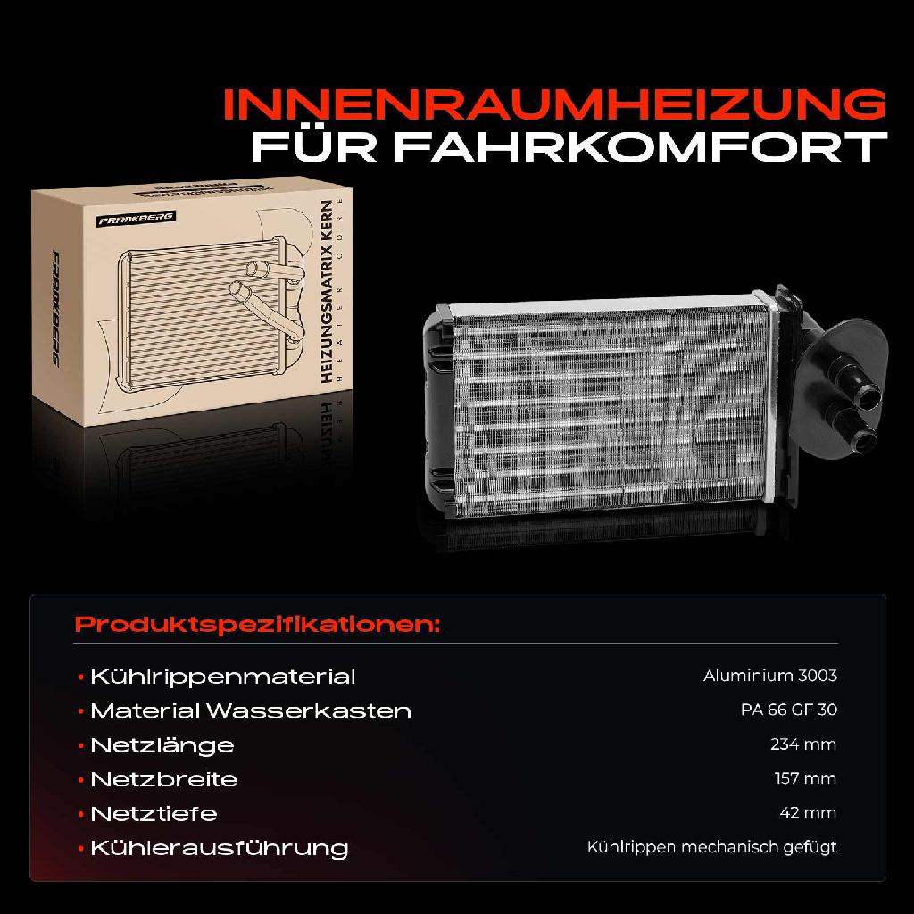 1x Wärmetauscher Innenraumheizung für VW Transporter Bus T4 California T4 1.8L-2.8L