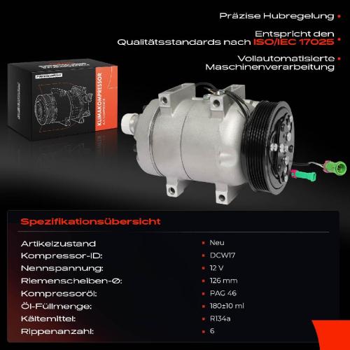 Frankberg 1x Klimakompressor für Audi A6 4A2 A8 4D2 4D8 80 8C2 100 4A2 2.2L-2.8L 1990-2000 Bild Frankberg 1x Klimakompressor für Audi A6 4A2 A8 4D2 4D8 80 8C2 100 4A2 2.2L-2.8L 1990-2000