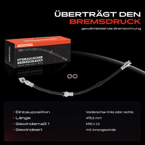 Frankberg 1x Bremsschlauch Bremsschläuche Vorderachse Links oder Rechts für Mazda CX-7 ER CX-9 TB Bild Frankberg 1x Bremsschlauch Bremsschläuche Vorderachse Links oder Rechts für Mazda CX-7 ER CX-9 TB