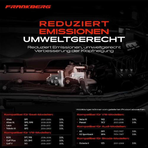 Frankberg 1x AGR-Ventil Abgasrückführungsventil für VW Golf Passat Variant Touran Audi A3 Sportback Seat Altea XL Skoda Bild Frankberg 1x AGR-Ventil Abgasrückführungsventil für VW Golf Passat Variant Touran Audi A3 Sportback Seat Altea XL Skoda