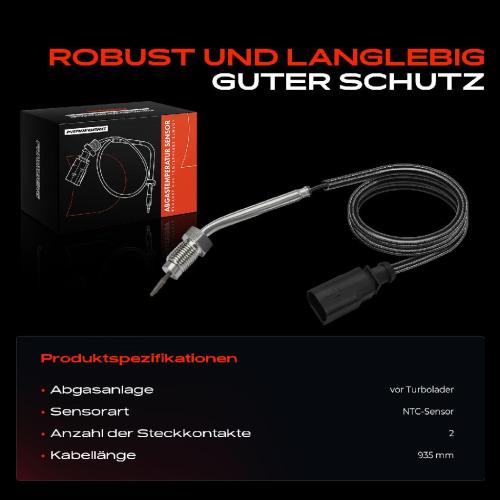 Frankberg 1x Abgastemperatursensor für VW Polo 6C1 6R1 Skoda Fabia II Bild Frankberg 1x Abgastemperatursensor für VW Polo 6C1 6R1 Skoda Fabia II