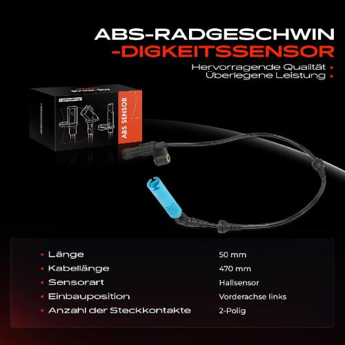 1x ABS Sensor Vorderachse links für BMW 3er Cabriolet Compact Coupe Touring E46 Z4 Coupe Roadster E86 E85 Bild 1x ABS Sensor Vorderachse links für BMW 3er Cabriolet Compact Coupe Touring E46 Z4 Coupe Roadster E86 E85