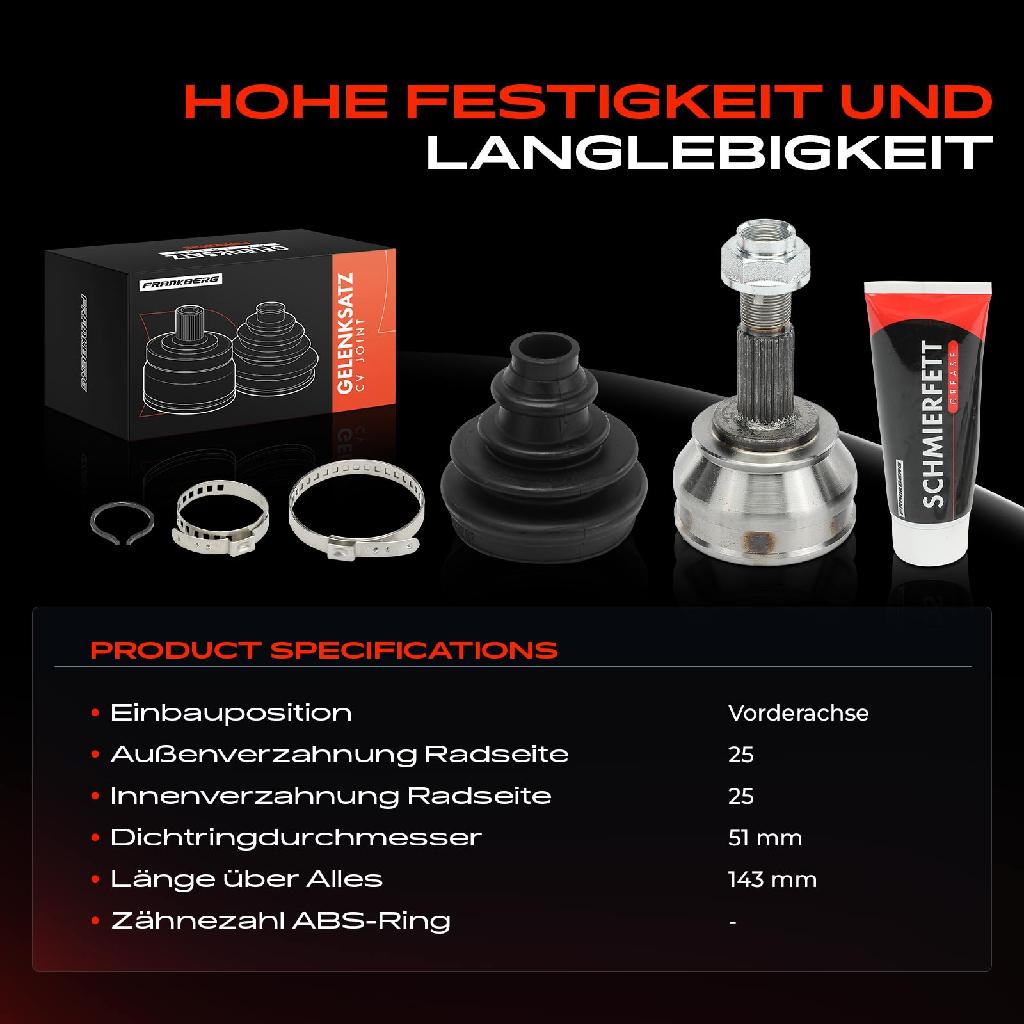 1x Antriebswelle Gelenksatz Vorderachse für Alfa Romeo 145 146 147 Fiat Punto Lancia