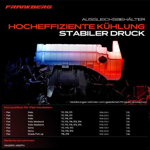 Frankberg 1x Ausgleichsbehälter Kühlmittelbehälter für Fiat Palio 178BX 178DX Siena 178 Bild Frankberg 1x Ausgleichsbehälter Kühlmittelbehälter für Fiat Palio 178BX 178DX Siena 178