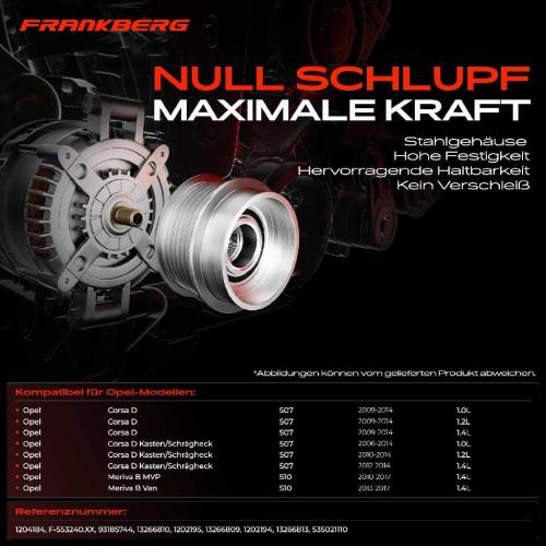 1x Generatorfreilauf Lichtmaschine für Opel Corsa D S07 Meriva B S10 1.0L 1.2L 1.4L Bild 1x Generatorfreilauf Lichtmaschine für Opel Corsa D S07 Meriva B S10 1.0L 1.2L 1.4L
