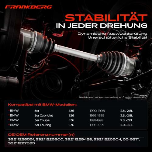 1x Antriebswelle Hinterachse Links oder Rechts für BMW 3er E36 2.0L-2.8L 1990-1999 Bild 1x Antriebswelle Hinterachse Links oder Rechts für BMW 3er E36 2.0L-2.8L 1990-1999