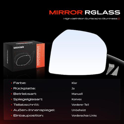 1x Spiegelglas Außenspiegel links für Citroën Berlingo Peugeot Partner Tepee Bild 1x Spiegelglas Außenspiegel links für Citroën Berlingo Peugeot Partner Tepee